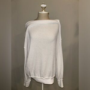 We The Free Free People White Hacci Sweater Top